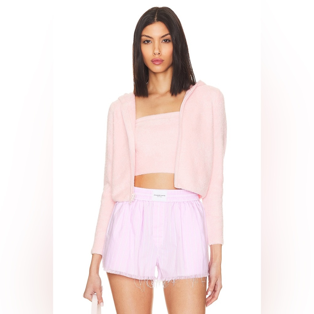 NWT Alice + Olivia Lidell 2 Piece Crop Zip Up Hoodie Set